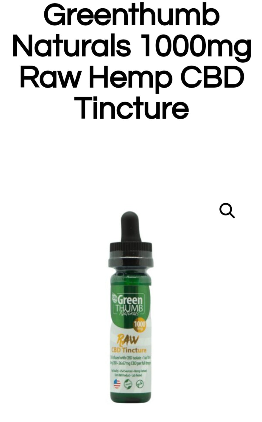 Greenthumb Naturals 1000mg Raw Hemp CBD Tincture