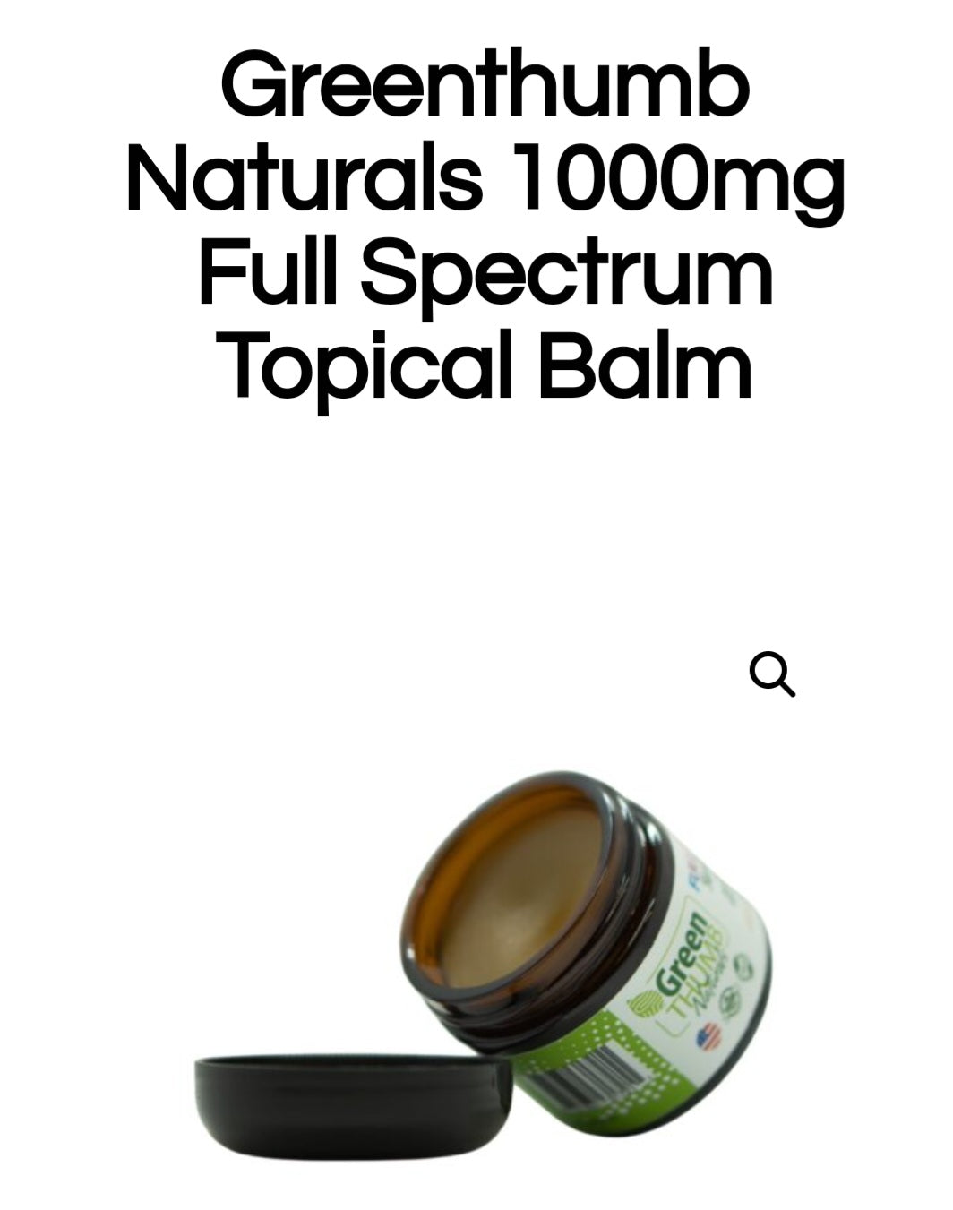 Greenthumb Naturals 1000mg Full Spectrum Topical Balm