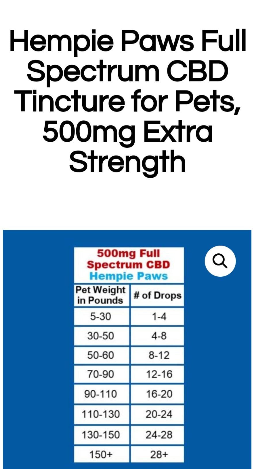 Hempie Paws Full Spectrum CBD Tincture for Pets, 500mg Extra Strength